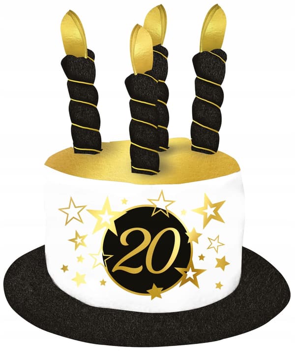 Födelsedagstårta med ljus 20-årsdag hatt tjugo