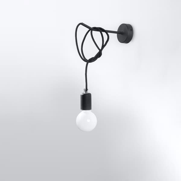 VÆGLAMPE EDISON 1 E27 SORT SOLLUX SL.0373