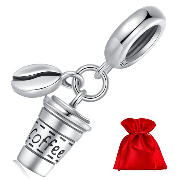 Silver kaffekopp berlock 925 silverarmband hänge