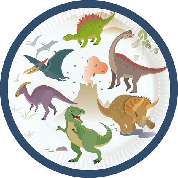 Happy Dinosaur tallerkener 18 cm 8 stk.
