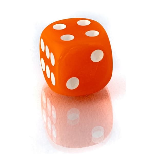 D6 1,1 cm RPG oranssi kuusisivuinen noppa