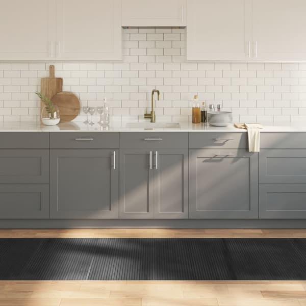 vidaXL Suorakulmainen matto, harmaa, 80x300 cm, bambu