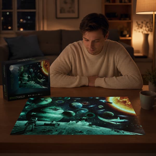 Astronaut Fluorescerende Puslespil 1000 brikker til Voksne