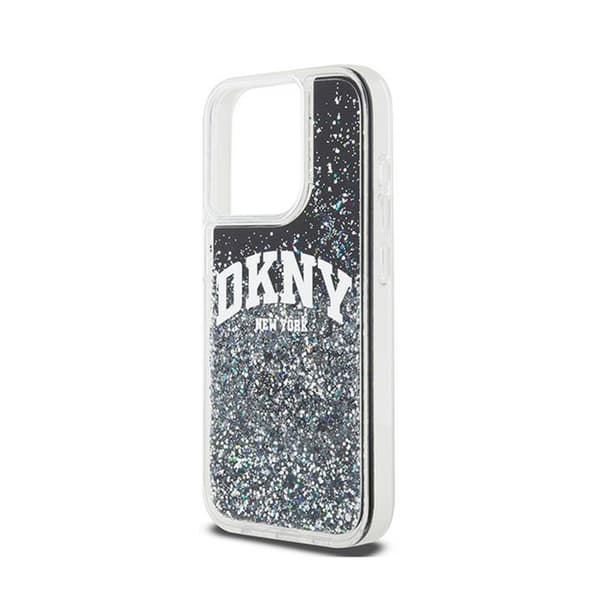 DKNY Liquid Glitter Big Logo - iPhone 15 Pro -kuori (musta)
