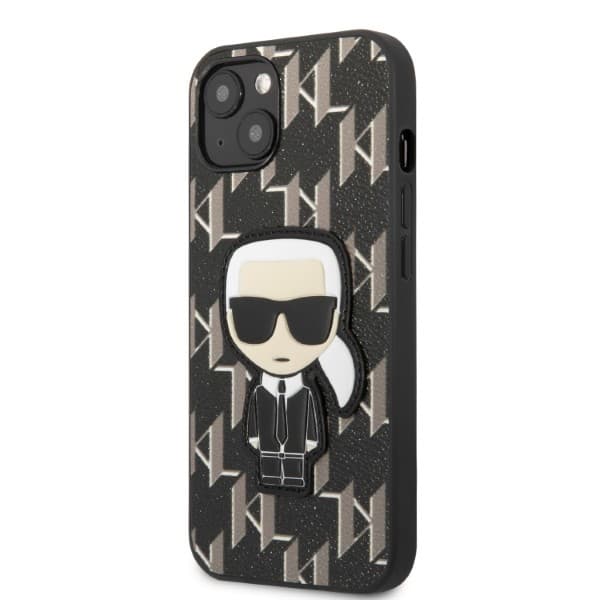 Karl Lagerfeld KLHCP13SPMNIKBK iPhone 13 mini 5.4 hårdt cover sort/sort Monogram Ikonik Patch