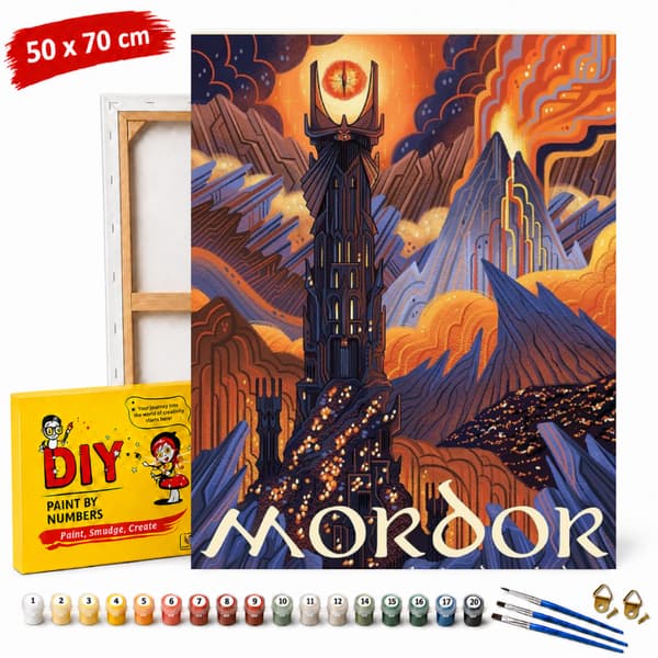 Måla efter nummer-bild med Mordor-ram 50x70 cm