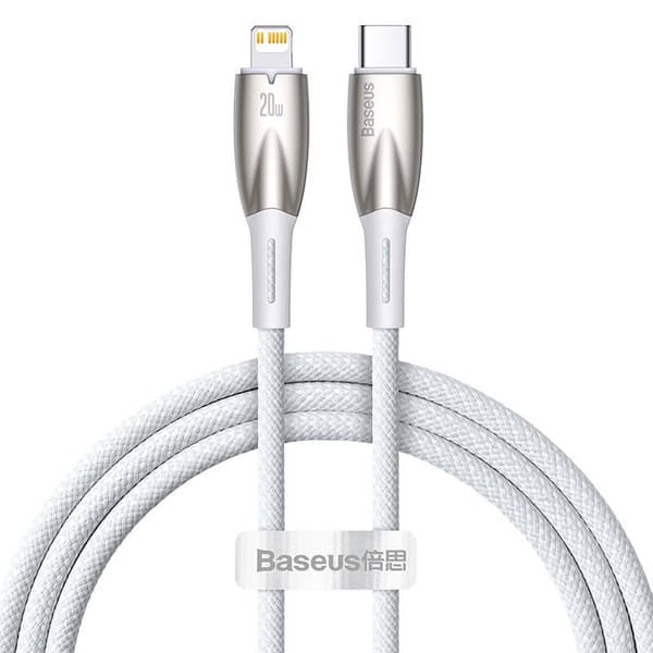Baseus Glimmer USB-C til Lightning-kabel, 20W, 1m (hvid)