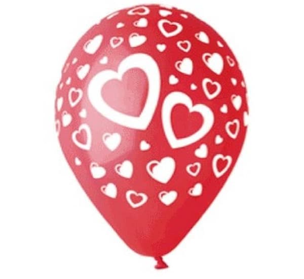 Premium hjerteballoner 30 cm 5 stk.
