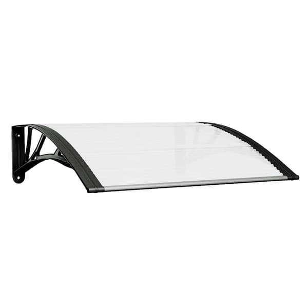 vidaXL dørmarkise sort og transparent 80x75 cm polycarbonat
