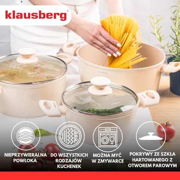KLAUSBERG KB-7961 6-DELARS KOKGARNSET I MARMOR