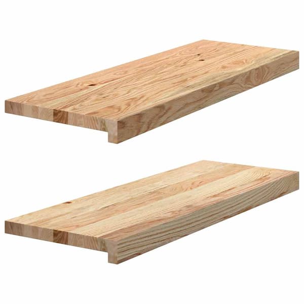 vidaXL trappetrin, 2 stk. ubehandlede, 70x25x2 cm massivt egetræ