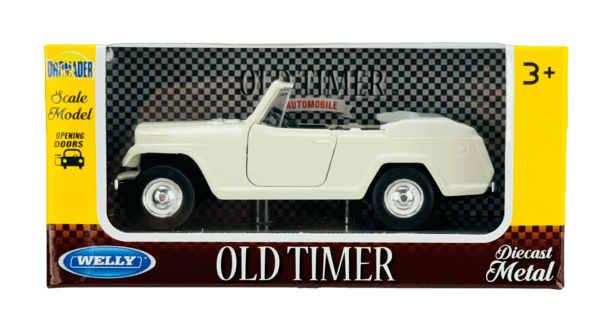 Welly OLD timer 1967 Jeep Jeepster Commando Roadster vit 1:34 43826