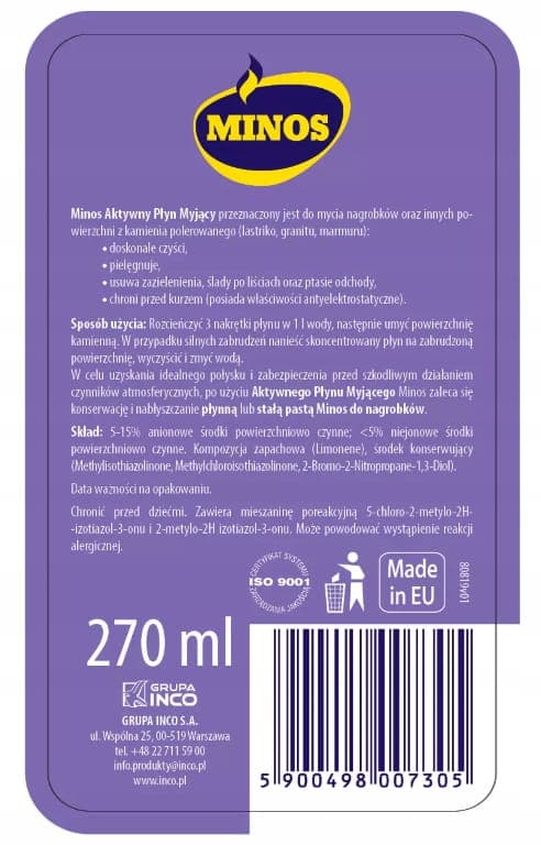 Minos Puhdistusneste hautakiville 270 ml Ravitseva