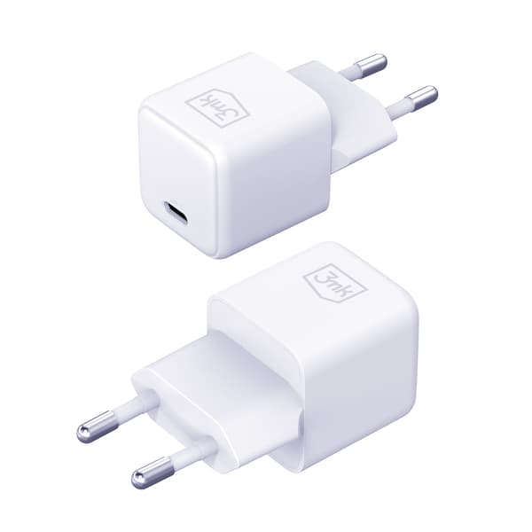 Tillbehör - 3mk Hyper Charger PD 25W+USB-kabel C till C Vit