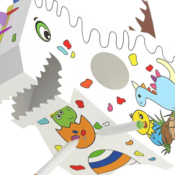 STORT DINOSAUR-KUNSTKIT TIL FARVELÆGNING, FOLDNING, MALING OG PAP