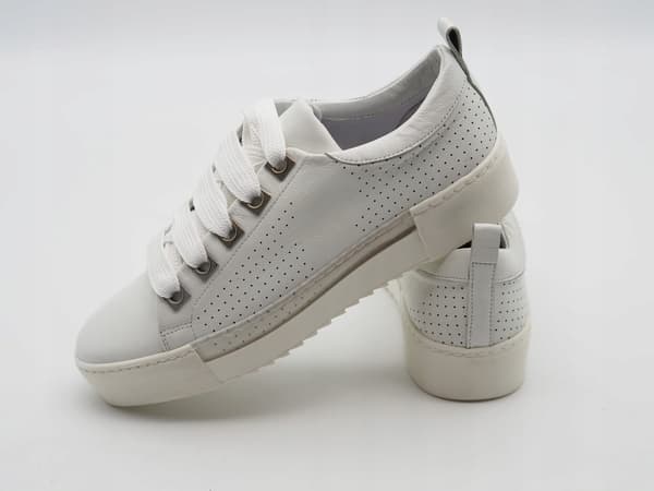 Bronx hvide snøresneakers til dame 38 3L4G8*
