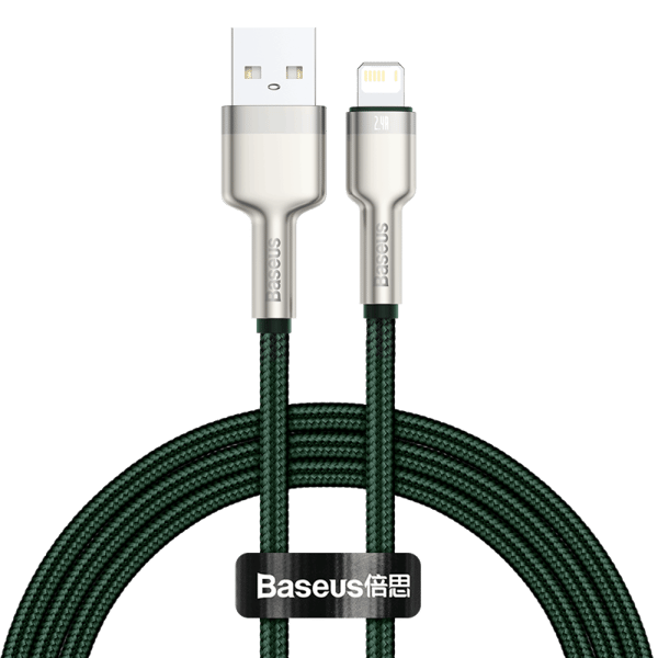 Baseus Cafule USB til Lightning-kabel, 2.4A, 1m (Grøn)