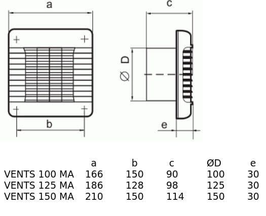 Badeværelsesventilator 100 MA