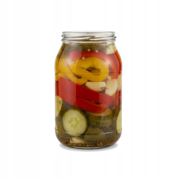 16x Glasburkar 900ml UTAN lock för marmelad, kompott, pickles, honung