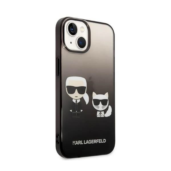 Karl Lagerfeld Gradient Ikonik Karl & Choupette - iPhone 14 Plus etui (sort)