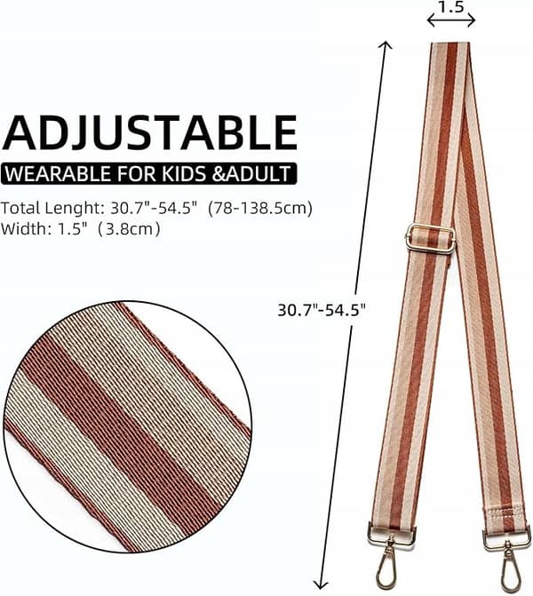 Scrodcat Ersättningsrem för Handväskor Bruna Ränder 145cm