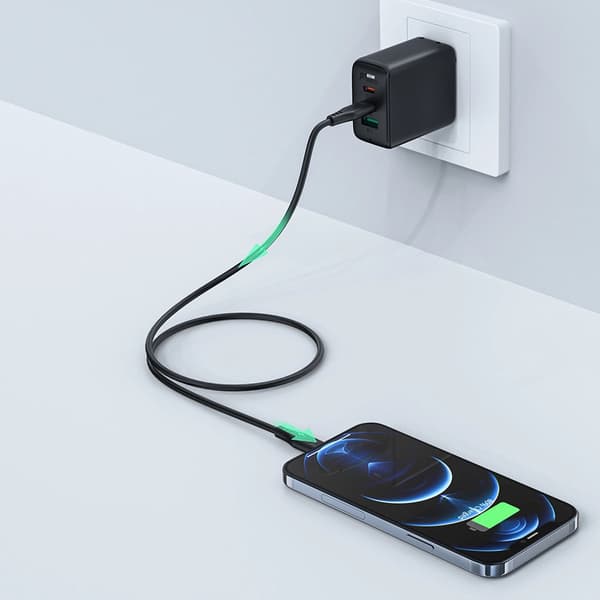 Acefast C3-01 Lightning - USB-C PD-kabel 30W 3A 480Mb/s 1,2m - Vit