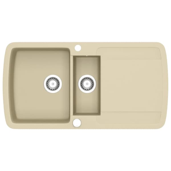 vidaXL Granit Dubbelt Handfat, Beige