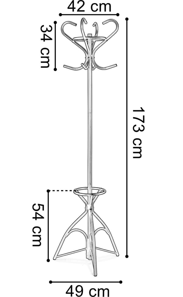 Livio stående bøjle sort 173 cm