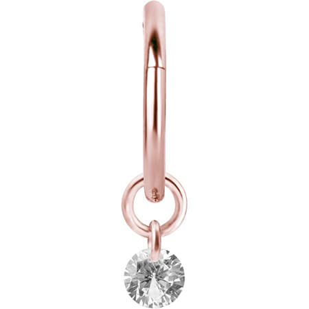 Berlocker - kubisk zirkonia - roséguld - D-010
