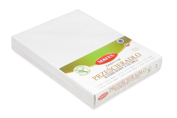 Bambu dra-på-lakan 90/100x190/200x20 cm vit