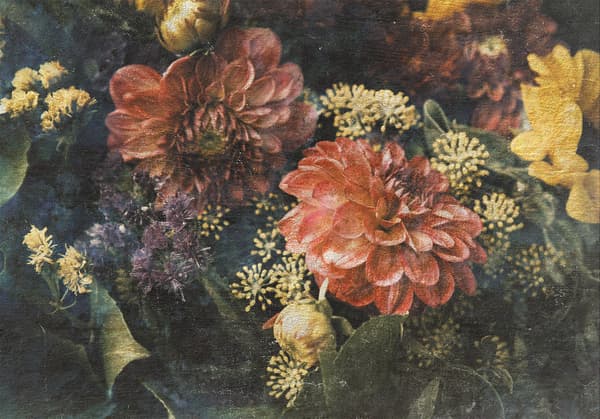 Fototapet - Retro blomster - første variant