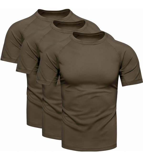 3-pack herr khaki termo-t-shirt - L