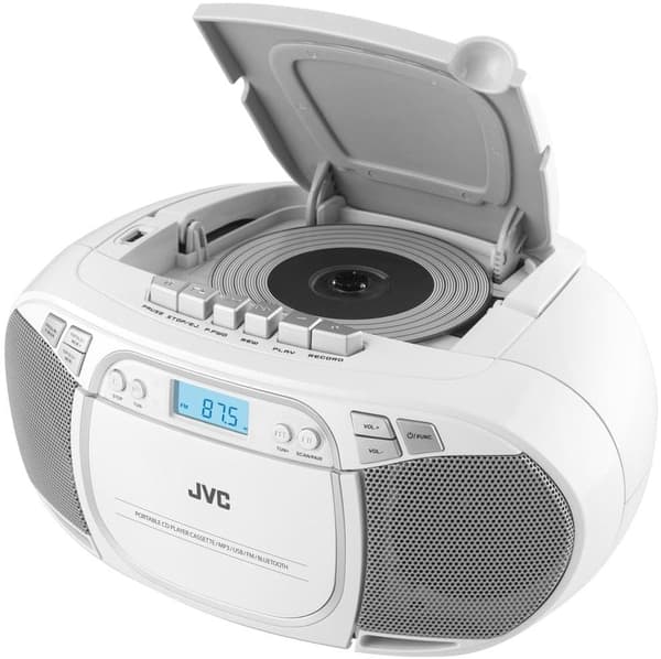 JVC RC-E451W CD-soitin kasettisoittimella, valkoinen, USB, Bluetooth