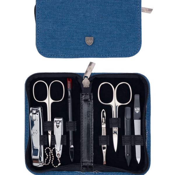 Kellermann 7243 MC N Manikyrset med 8 verktyg - Blå Denim