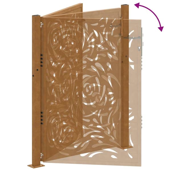vidaXL havelåge 105x155 cm rustfrit stål flammemønster