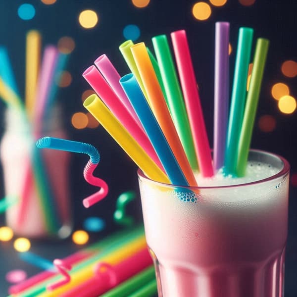 Återanvändbara plastsugrör mix 250 st