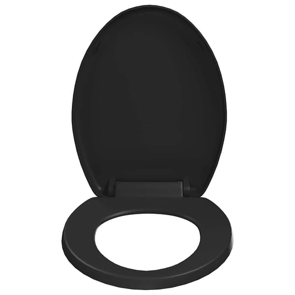 vidaXL toiletsæde, blød lukning, med hurtigudløser, sort