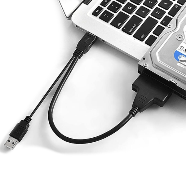 USB 2.0-adapter för 2,5-tums och 3,5-tums SATA-diskar, kabeladapter för SSD-disk