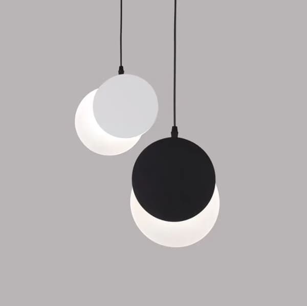 Loftlampe lysekrone LED hængende stue soveværelse sort loftsrum ring