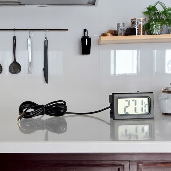 Digital elektronisk paneltermometer med LCD-sond, noggrann och precis