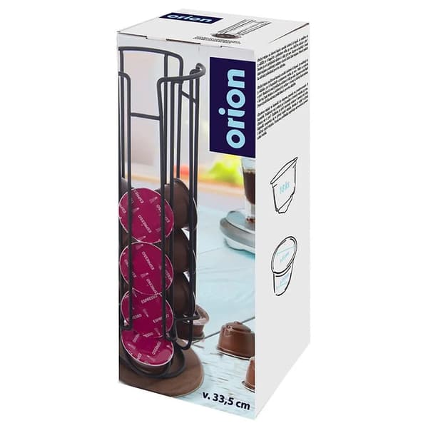 Roterende metalholder til kaffekapsler sort RADKA 33,5 cm