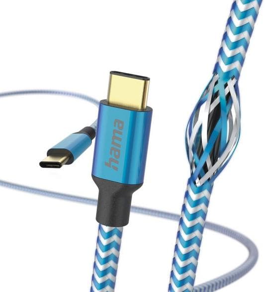 HAMA Opladnings-/Datakabel Reflekterende USB-C - 1,5m Blå