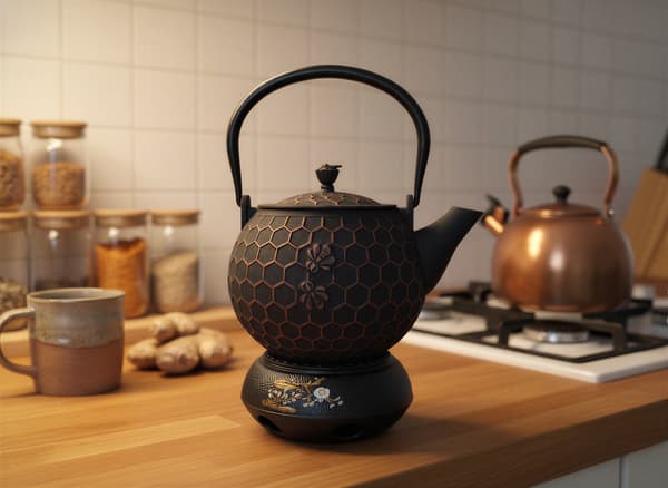Støbejernskedel 1,8L teinfuser + varmer + gaffel