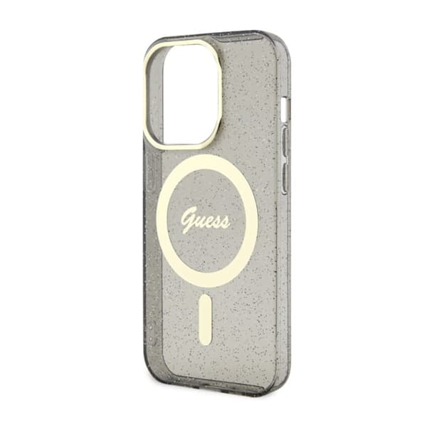 Guess Glitter Gold MagSafe - iPhone 14 Pro cover (sort)