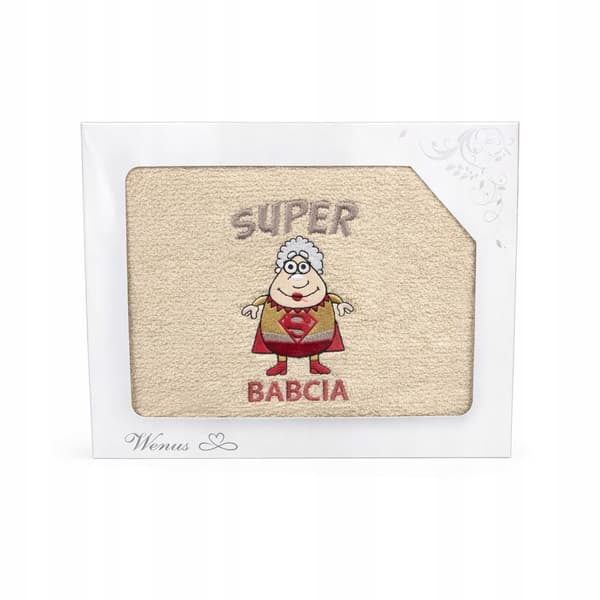 Pyyhe koruomeltu Super Mummo 70x140cm beige