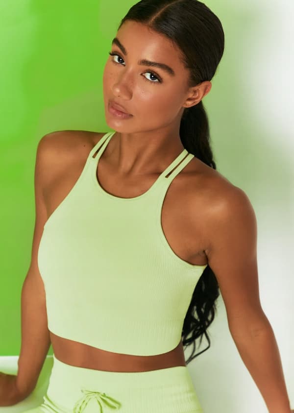 BO sporttop ribbad lila XL