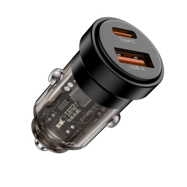 TECH-PROTECT CC03 2-PORTS BILOPLADER PD45W/QC3.0 SORT