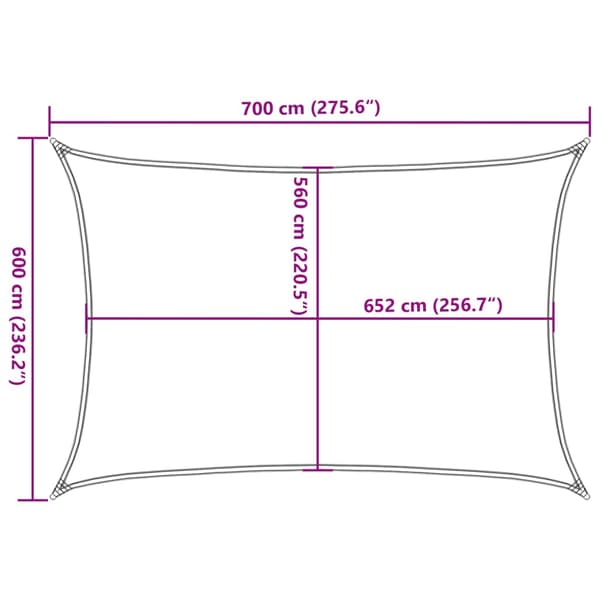 vidaXL solsejl, sand, 7x6 m, 100% polyester