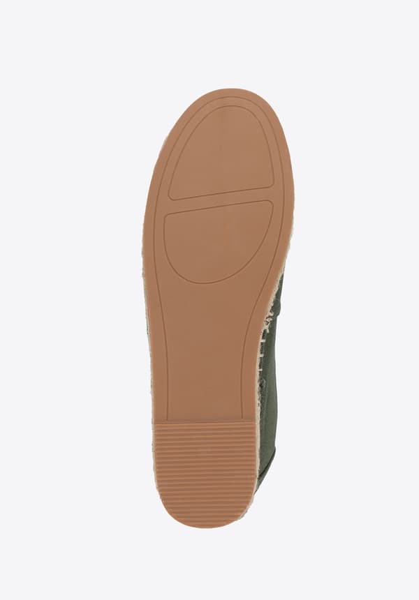 Wittchen herr espadriller med flätad tå grön textil material