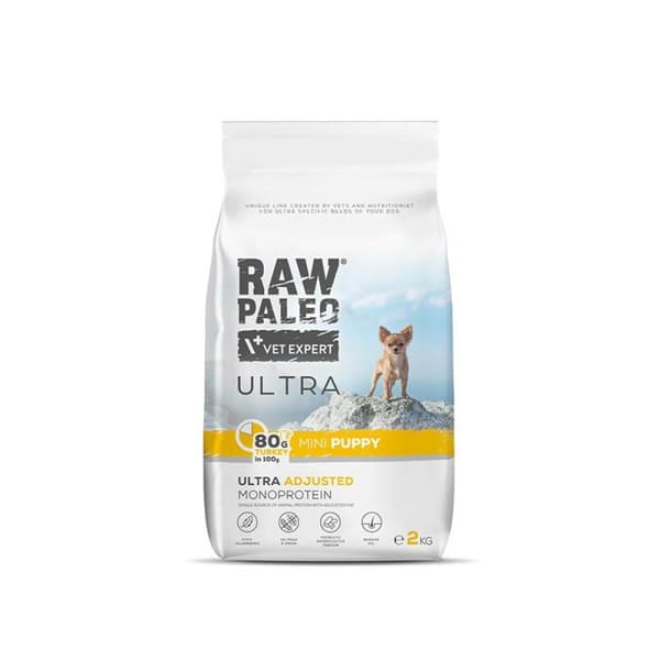 VetExpert Raw Paleo Ultra Kalkon Mini Valp Torrfoder 2 kg